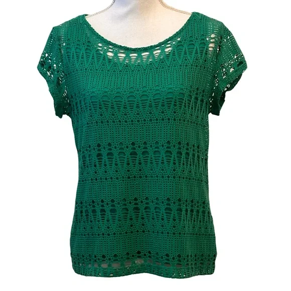 Chicos women green knit top~ Size1 - Picture 2 of 11